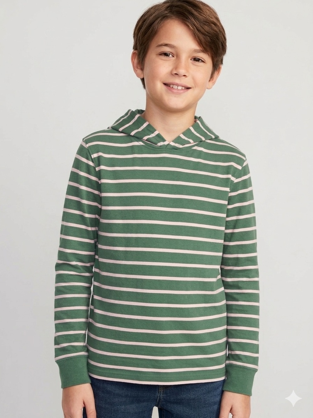Crewcuts Striped Hooded Long-Sleeve Tee 12-14